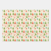 Patriottische Kerst Rood Wit Blauw Blad Gift Wrap Inpakpapier Vel (Voorkant)