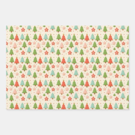 Patriottische Kerst Rood Wit Blauw Blad Gift Wrap Inpakpapier Vel (Voorkant)