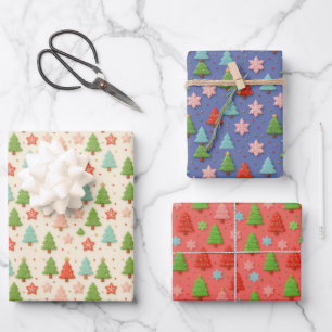 Patriottische Kerst Rood Wit Blauw Blad Gift Wrap Inpakpapier Vel