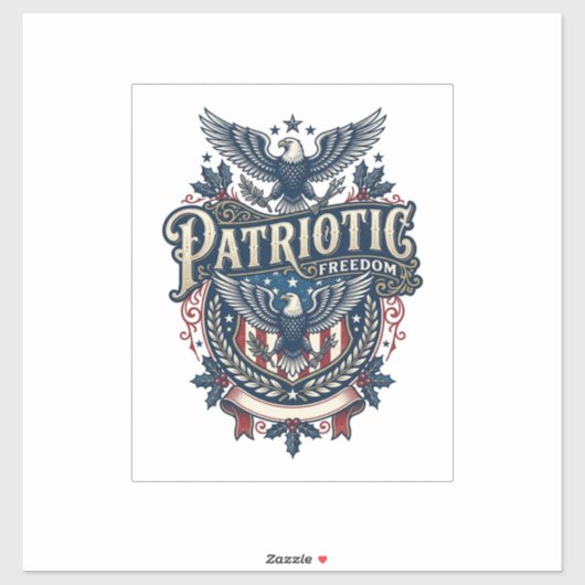 Patriottische Kerst Vector Grafische T-shirt (2) Sticker (Vel)