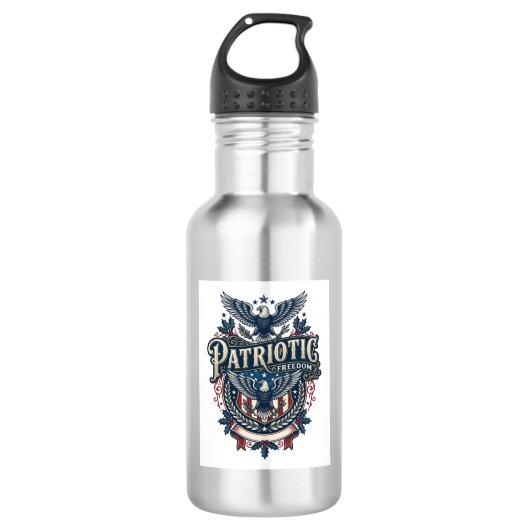 Patriottische Kerst Vector Grafische T-shirt (2) Waterfles (Voorkant)