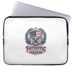 Patriottische Kerst Vector Grafische T-shirt Laptop Sleeve