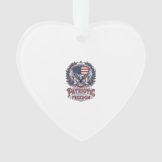 Patriottische Kerst Vector Grafische T-shirt Ornament (voorkant)