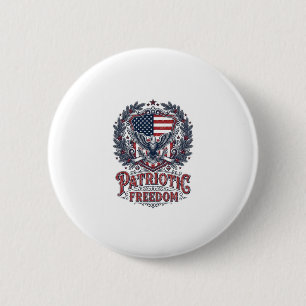 Patriottische Kerst Vector Grafische T-shirt Ronde Button 5,7 Cm