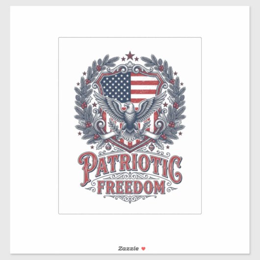 Patriottische Kerst Vector Grafische T-shirt Sticker (Vel)