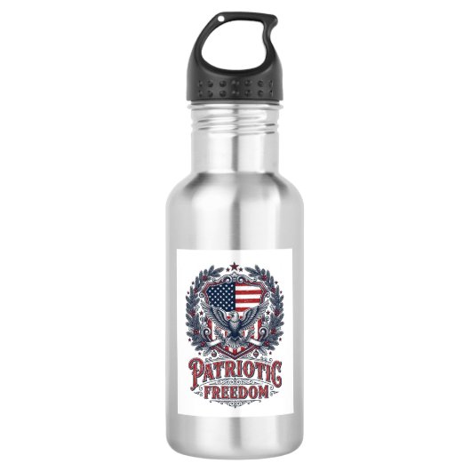 Patriottische Kerst Vector Grafische T-shirt Waterfles (Voorkant)