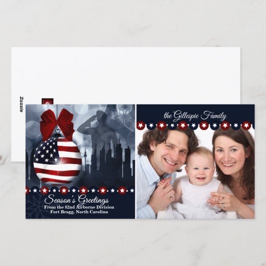 Patriottische kerst | Vlaggenversiering Feestdagenkaart (Voorkant / Achterkant)