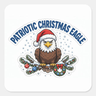 Patriottische Kerstarend Sticker — Amerikaanse Zee