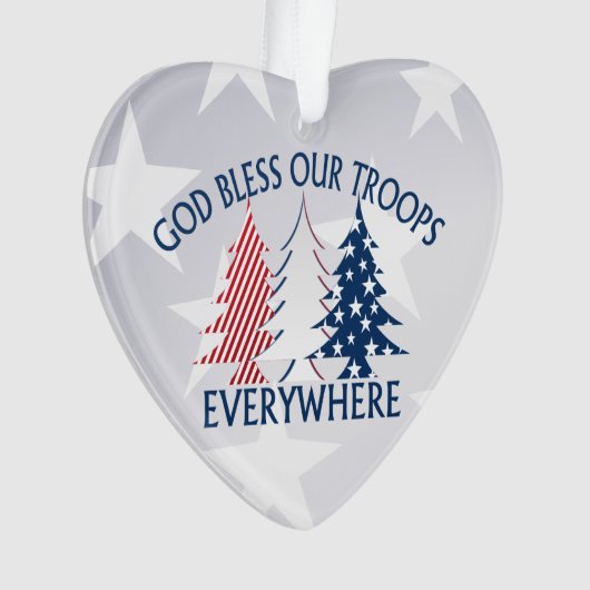 Patriottische kerstbomen en gebed ornament (voorkant)