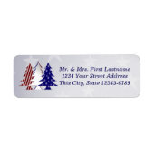 Patriottische kerstbomen etiket (Voorkant)