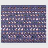 Patriottische Kerstbomen Gelukkige XMAS Cadeaupapier (Vlak)