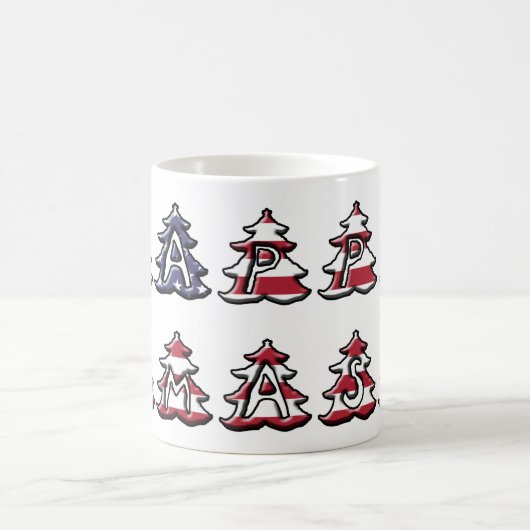 Patriottische Kerstbomen Gelukkige XMAS Koffiemok (Center)