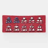 Patriottische Kerstbomen Gelukkige XMAS Spandoek (Horizontaal)