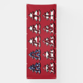 Patriottische Kerstbomen Gelukkige XMAS Spandoek (Verticaal)