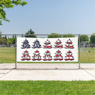 Patriottische Kerstbomen Gelukkige XMAS Spandoek