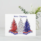 Patriottische kerstbomen, militair bedankkaart (Staand voorkant)