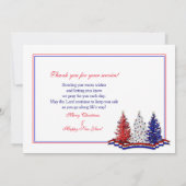 Patriottische kerstbomen, militair bedankkaart (Achterkant)