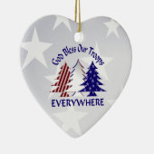 Patriottische kerstbomen / Militair gebed Keramisch Ornament (Rechts)