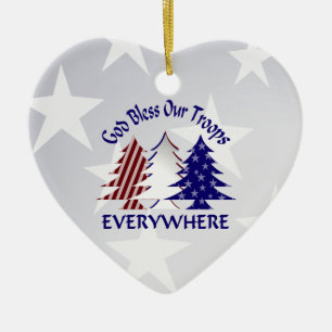 Patriottische kerstbomen / Militair gebed Keramisch Ornament