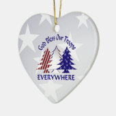 Patriottische kerstbomen / Militair gebed Keramisch Ornament (Links)