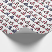 Patriottische Kerstbomen Vrolijk XMAS Cadeaupapier (Hoek)