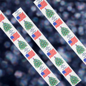 Patriottische Kerstboom Cool USA Vlag Vakantie Satijnen Lint
