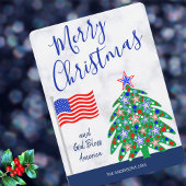 Patriottische kerstboom God zegene Amerika Feestdagenkaart