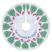 Patriottische Kerstboom Koele Amerikaanse vlag Kerstboom Rok (Voorkant)