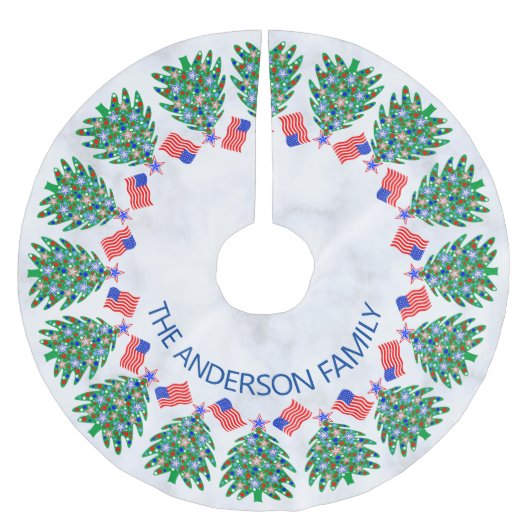 Patriottische Kerstboom Koele Amerikaanse vlag Kerstboom Rok (Voorkant)