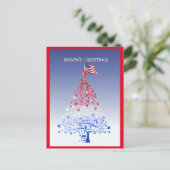 Patriottische Kerstboom met Amerikaanse Vlag Feestdagenkaart (Staand voorkant)