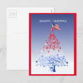 Patriottische Kerstboom met Amerikaanse Vlag Feestdagenkaart (Voorkant / Achterkant)