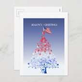 Patriottische Kerstboom met Amerikaanse Vlag Feestdagenkaart (Voorkant / Achterkant)