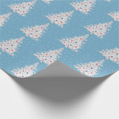 Patriottische kerstboom met sneeuwvlokken cadeaupapier (Hoek)