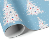 Patriottische kerstboom met sneeuwvlokken cadeaupapier (Rol Hoek)