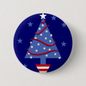 Patriottische kerstboom ronde button 5,7 cm (Voorkant)