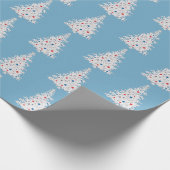 Patriottische kerstboom Rood, wit, blauw Cadeaupapier (Hoek)