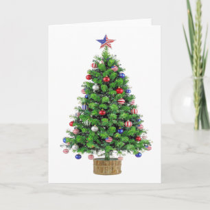 Patriottische Kerstboom rood wit blauw USA trots Feestdagen Kaart