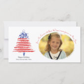 Patriottische kerstboom vakantie Kaart (Voorkant)