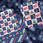 Patriottische Kerstboom voor militair assortiment Inpakpapier Vel