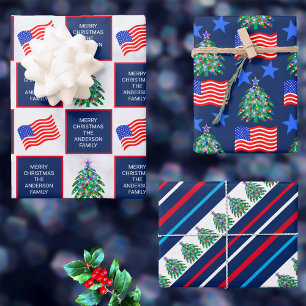 Patriottische Kerstboom voor militair assortiment Inpakpapier Vel