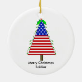 Patriottische kerstboomversiering voor Soldaat Keramisch Ornament (Achterkant)