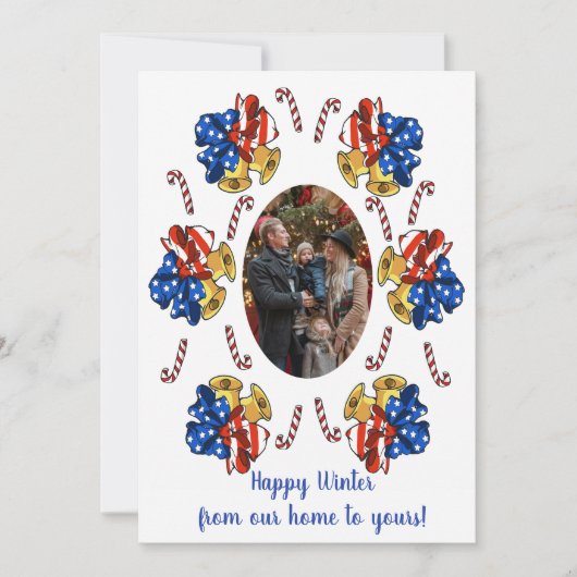 Patriottische kerstfoto feestdagenkaart (Voorkant)