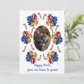 Patriottische kerstfoto feestdagenkaart (Staand voorkant)