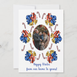 Patriottische kerstfoto feestdagenkaart