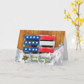 Patriottische kerstkaart kaart (Gele Bloem)