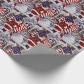 Patriottische kerstkerstkerstkerstman met Amerikaa Cadeaupapier (Hoek)