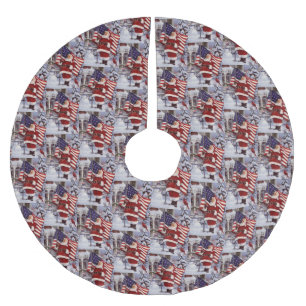 Patriottische kerstkerstkerstkerstman met Amerikaa Kerstboom Rok