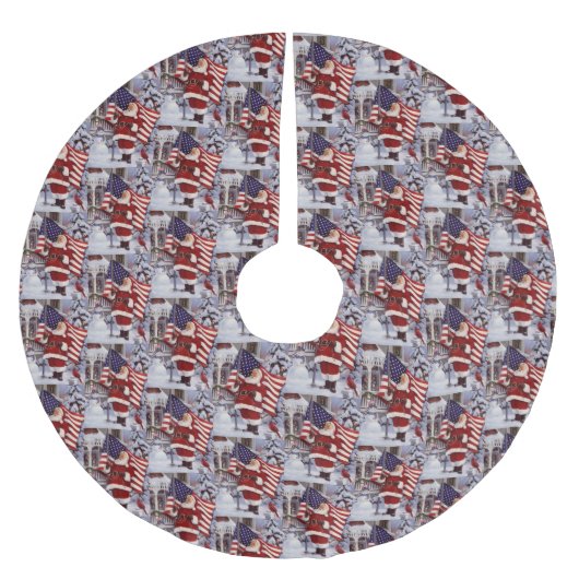 Patriottische kerstkerstkerstkerstman met Amerikaa Kerstboom Rok (Voorkant)