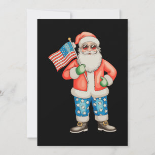 Patriottische Kerstman Amerikaanse Kerstmis 4 juli Feestdagenkaart