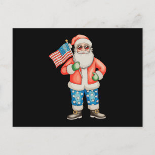 Patriottische Kerstman Amerikaanse Kerstmis 4 juli Feestdagenkaart